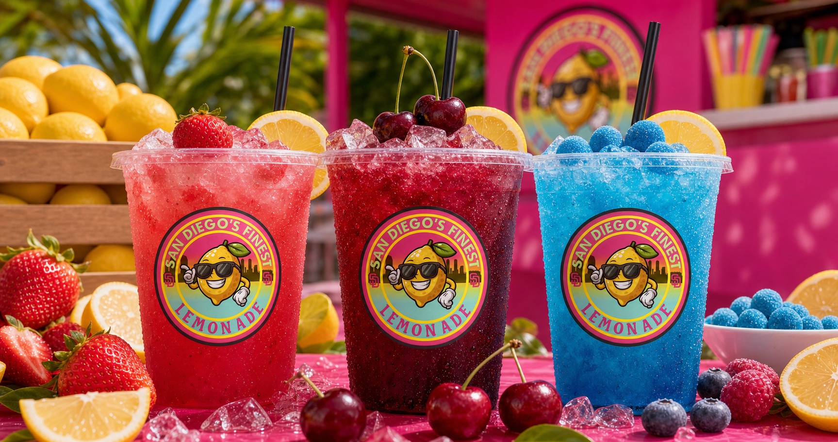 Berry and cherry lemonade cups